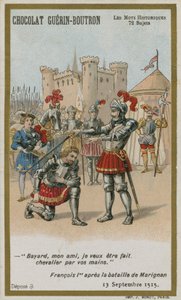 Tarjeta comercial de Chocolat Guerin-Boutron, serie Palabras Históricas de French School