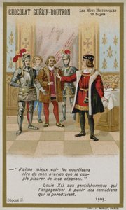 Tarjeta comercial de Chocolat Guerin-Boutron, serie Palabras Históricas de French School