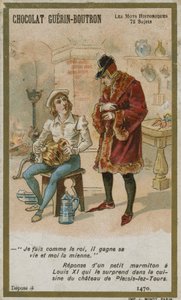 Tarjeta comercial de Chocolat Guerin-Boutron, serie Palabras Históricas de French School