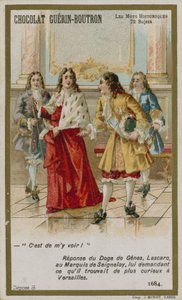 Tarjeta comercial de Chocolat Guerin-Boutron, serie Palabras Históricas de French School