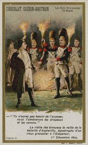 Tarjeta comercial de Chocolat Guerin-Boutron, serie Palabras Históricas de French School