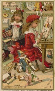 Tarjeta comercial de Chocolat Guerin Boutron de French School