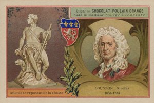 Tarjeta comercial de Chocolat Poulain Orange de French School