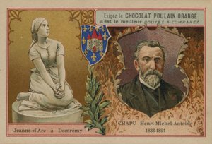 Tarjeta comercial de Chocolat Poulain Orange de French School