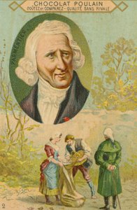 Tarjeta comercial de Chocolat Poulain, Antoine-Augustin Parmentier de French School