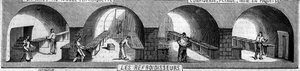 Fabricación de chocolate: enfriadores. Usine de M. Masson, París.