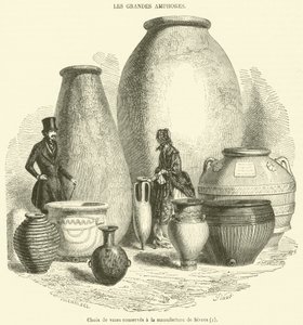 Selección de jarrones conservados en la Manufactura de Sevres (grabado)