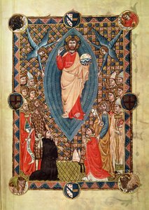Cristo en majestad con santos, del Pontifical del Obispo Pierre de la Jugie, 1350 de French School