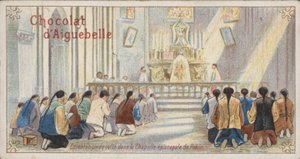 Cristianos adorando en la Capilla Episcopal de Beijing de French School