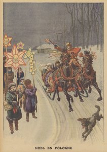 Navidad en Polonia (litografía a color)