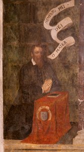 Iglesia (Eglise Saint-Jean-Baptiste). Interior. Capilla Saint-Fursy. Pinturas murales. La glorificación de María (fresque dite de la bonne mort). Principios del siglo XVII