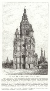 Torre de la iglesia de la Abadía de Saint-Amand-les-Eaux, Francia de French School