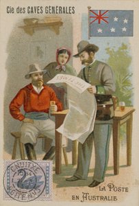 Tarjeta comercial de Cie des Caves Generales, postal de French School