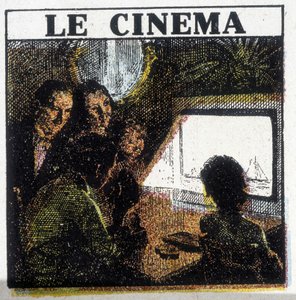 Proyección de cine. circa 1920.