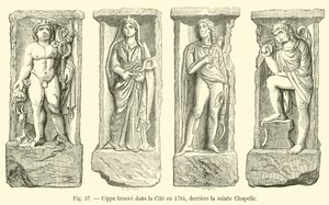 Cipo encontrado en la Ciudad en 1784, detrás de la Sainte-Chapelle de French School