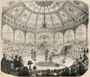 Cirque national des Champs Elysees en el siglo XIX - Grabado en “Tableau-de-Paris” por Edmond Texier 1852 de French School