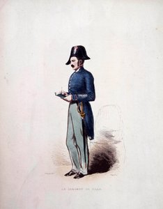 Uniforme de Sargento de la Ciudad, miembro de las fuerzas policiales bajo la Monarquía de Julio (1830-1848) Siglo XIX de French School