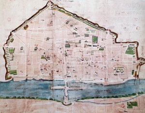 Mapa de la ciudad de Orleans, Francia de French School