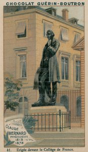 Claude Bernard, Fisiólogo, 1813-1878, Erigida frente al Colegio de Francia