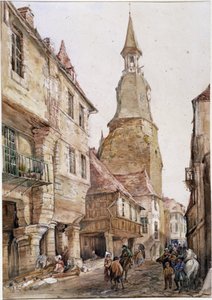 Torre del reloj en Dinan de French School
