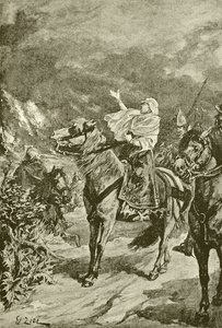 Clotilde incendiando el país de Borgoña de French School