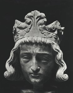 Clodoveo II (c.634-657), rey merovingio de Neustria y Borgoña (639-657), de la Abadía de Saint-Denis, original del siglo XIII (molde de yeso)