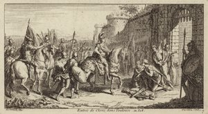 Clodoveo I, Rey de los Francos, entrando en Toulouse después de derrotar a los visigodos, 508 de French School