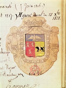 Escudo de armas de Charles Maurice de Talleyrand-Périgord (1754-1838) Príncipe de Benevento de French School