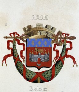 Escudo de armas de la ciudad de Burdeos - en "Armorial National de France", por H. Traversier, París de French School