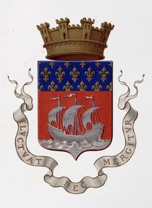 Escudo de armas de la ciudad de París: Imperio (Napoleón III) - Decisión prefectural del 24 de noviembre de 1853 - en "Armorial Nacional de Francia" de H. Traversier, París de French School