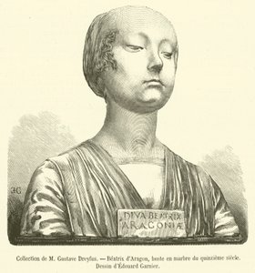 Colección de M Gustave Dreyfus, Beatriz de Aragón, busto en mármol del siglo XV de French School