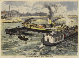 Colisión en el río Sena, París, 1897 de French School