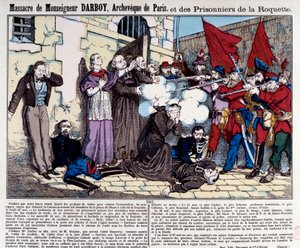 Comuna de París: Masacre de Monseñor Darboy (1813-1871), Arzobispo de París, y los prisioneros de la Roquette el 24 de mayo de French School