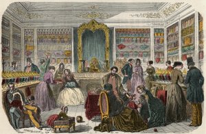 Tienda de confitería en París en el siglo XIX - Grabado en “Tableau-de-Paris” de Edmond Texier 1852 de French School