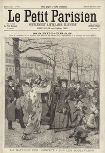 Batalla de confeti en los bulevares de París en Mardi Gras