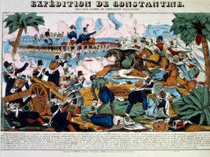 Conquista de Argelia: "Expedición de Constantina en noviembre de 1837" Grabado del siglo XIX Colección privada de French School