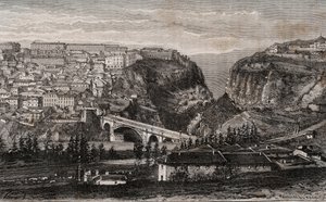 Constantina (Argelia) - grabado en “La France illustrée: géographie, histoire, administración statistique” por V.A. Malt-Brown. 1884 de French School