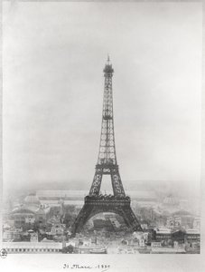 Construcción de la Torre Eiffel, París, 31 de marzo de 1889 de French School
