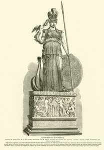 Copia de la Atenea Partenos, estatua monumental del escultor griego antiguo Fidias de French School