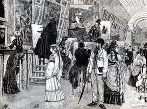 Copistas en la Gran Galería del Louvre, c.1880