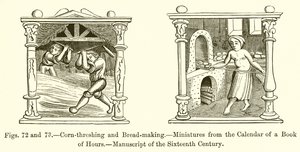 Trilla de maíz y fabricación de pan de French School