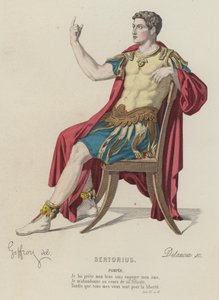 Corneille, Sertorius, Acto III, Escena II (grabado coloreado)