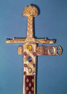 Espada de coronación de los reyes de Francia, perteneciente a Carlomagno (742-814), conocida como Joyeuse (metal) de French School
