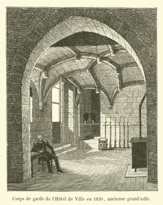 Cuerpo de guardia del Hôtel de Ville en 1830, antigua gran sala