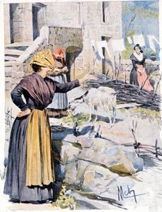 Mujeres corsas en un pueblo de French School