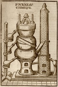 Horno Cósmico, de La Theotechnie Ergocosmique de Annibal Barlet (1653) ilustrado en una historia de la magia publicada a finales del siglo XIX de French School