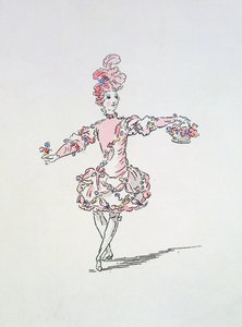 Diseño de vestuario para un joven egipcio como Primavera en Les Fetes de LHymen de French School