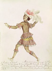 Diseño de vestuario para un pescador de coral para El matrimonio de Tetis y Peleo de Francesco Cavalli (1602-76) 1654