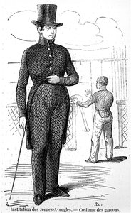 Traje para Niños en el Instituto para Jóvenes Ciegos, en Tableau de Paris por Edmond Texier, publicado en 1852 de French School