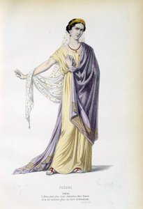Vestuario para el personaje de Fedra en la obra del mismo nombre de Jean Racine (1639-1699) siglo XIX París, Comedia Francesa